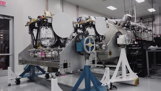 The fully integrated ESCAPADE satellites sit inside of the clean room at Rocket Lab’s Space Systems Production Complex and Headquarters in Long Beach, California.Footage Credit: Rocket Lab USA