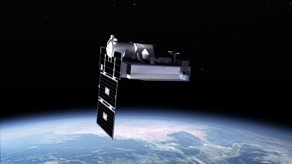 Animation depicting the PUNCH Narrow Field Imager, or NFI instrument, from low Earth orbit. The NFI is designed to capture high-resolution images of the Sun's corona.Credit: NASA’s Conceptual Image Lab/Kim Dongjae, Walt Feimer