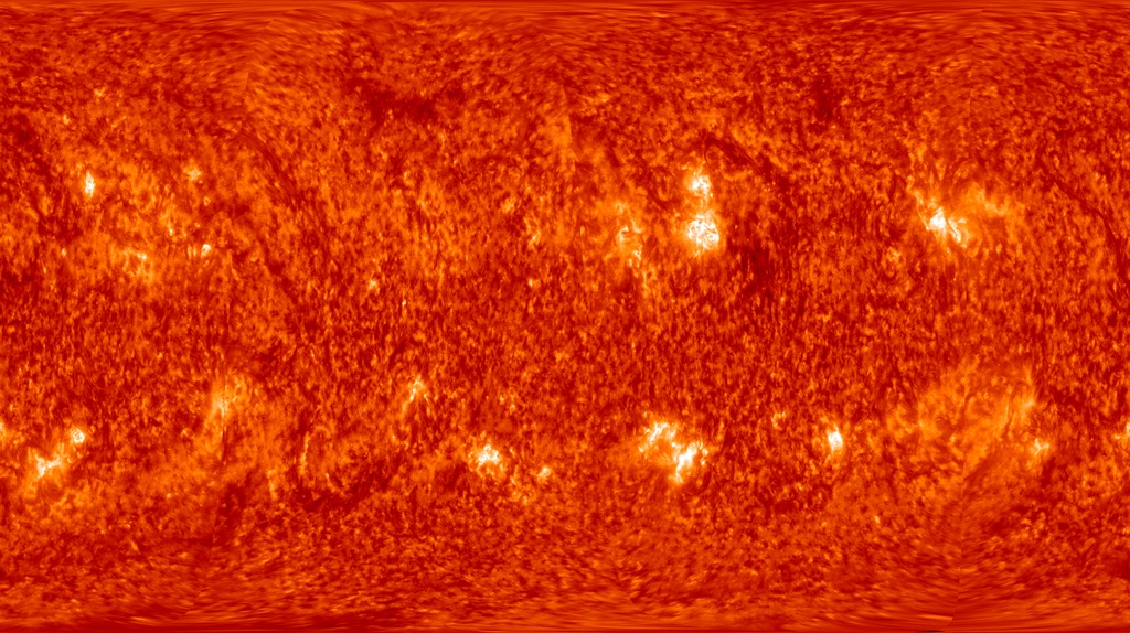 An animated 360 degree map of the sun