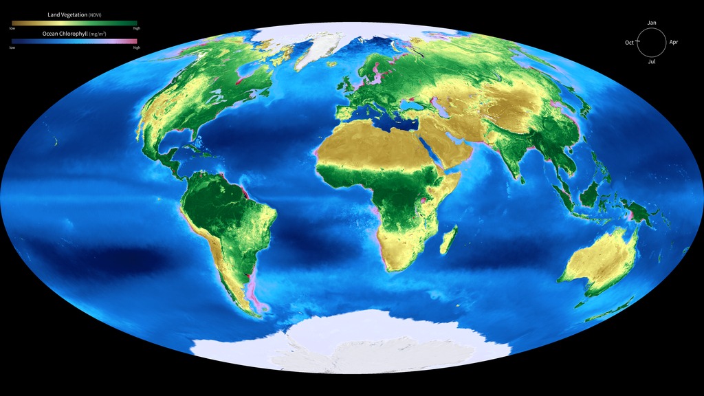 A different color scheme to differentiate ocean and land.