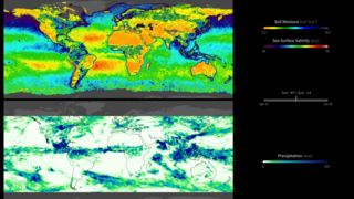 Soil Moisture and Ocean Salinity are compared to Rainfall