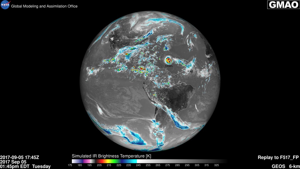 GEOs model run showing 2017 Atlantic hurricane season