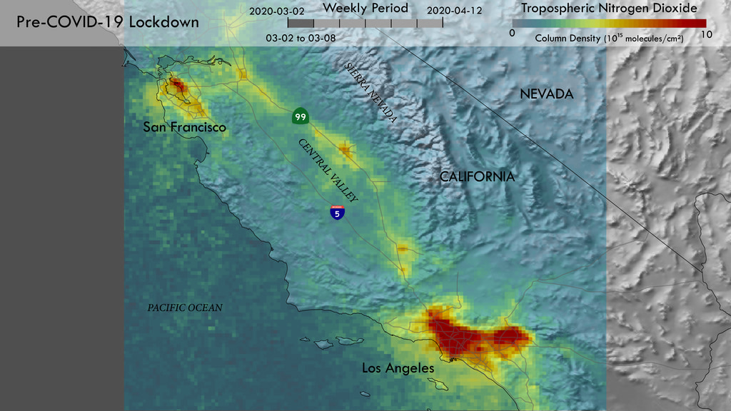 TROPOMI Nitrogen Dioxide animation.