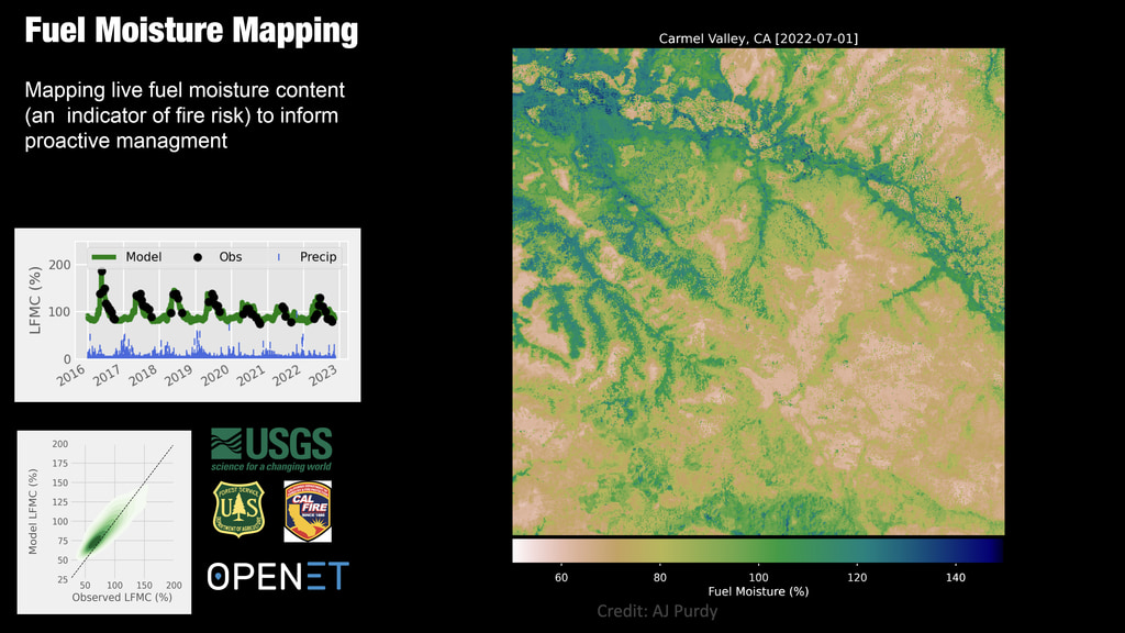 Fuel Moisture MappingMapping live fuel moisture content (an  indicator of fire risk) to inform proactive managment